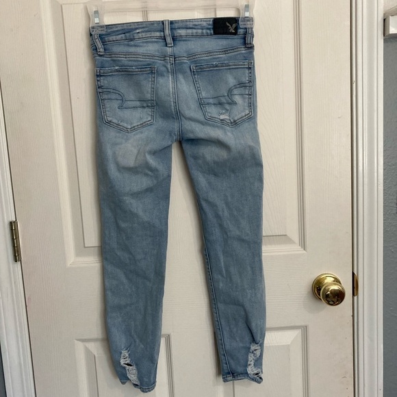 American Eagle Super Stretch Light Ripped Jeans Women's Size 00 - Picture 5 of 6